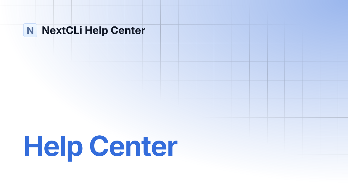 Help Center | Site-Help Center | NextCLi Help Center
